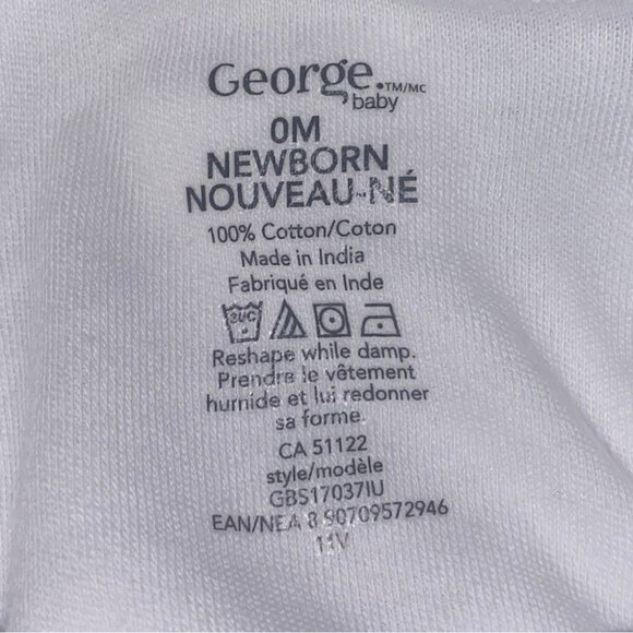 NWOT White bodysuit for Newborn 100% cotton pack of 4 - Picture 6 of 7